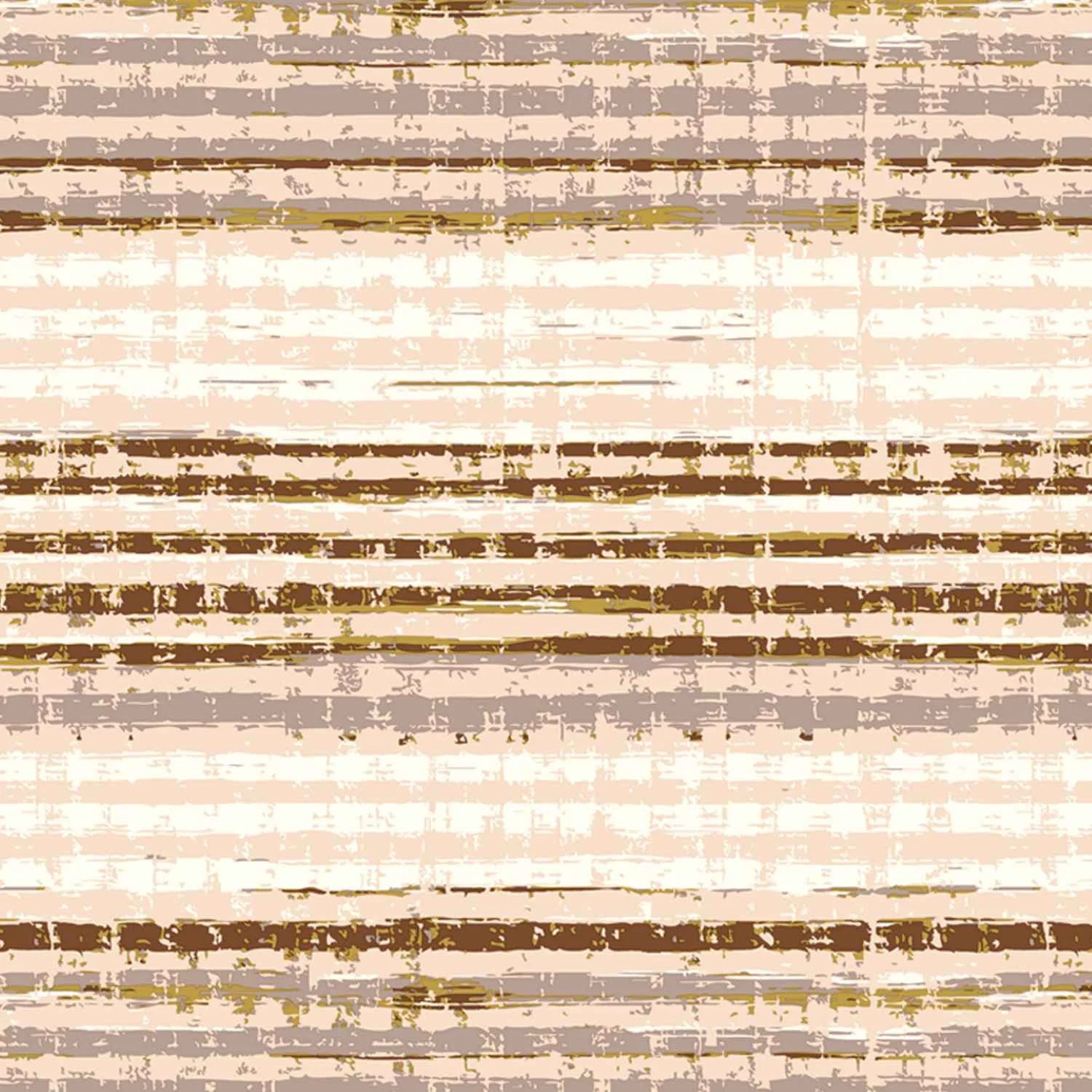 Dream Weaverz Cotton Queen Flat 220 TC Striped 1 Bedsheet with 2 Pillow Covers (Beige)