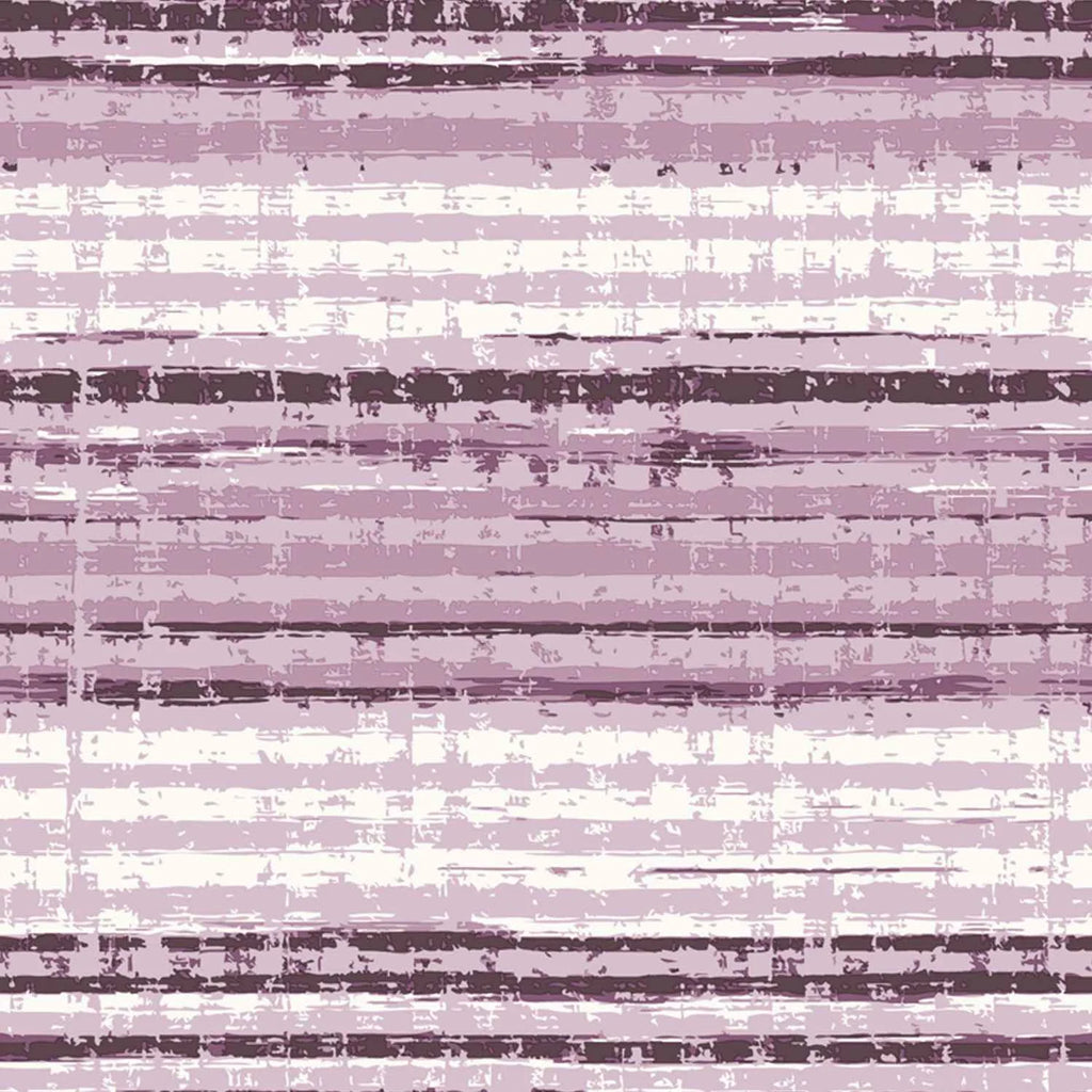 Dream Weaverz Cotton Queen Flat 220 TC Striped 1 Bedsheet with 2 Pillow Covers (Purple, White)