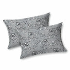 Dream Weaverz Cotton King Flat 220 TC Abstract 1 Bedsheet with 2 Pillow Covers (Grey)