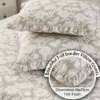 Dream Weaverz Home Polycotton King Fitted (Elastic) 260 TC Floral 1 Bedsheet (Beige-White)