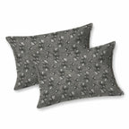 Dream Weaverz Cotton King Flat 220 TC Abstract 1 Bedsheet with 2 Pillow Covers (Charcoal grey)