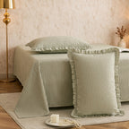 Dream Weaverz Home Polycotton (Flat) 260TC DoubleSIZE BEDSHEET(Green Stripes)
