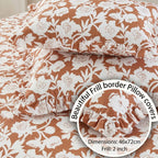 Dream Weaverz Home Polycotton King Fitted (Elastic) 260 TC Floral 1 Bedsheet (Brown-White)