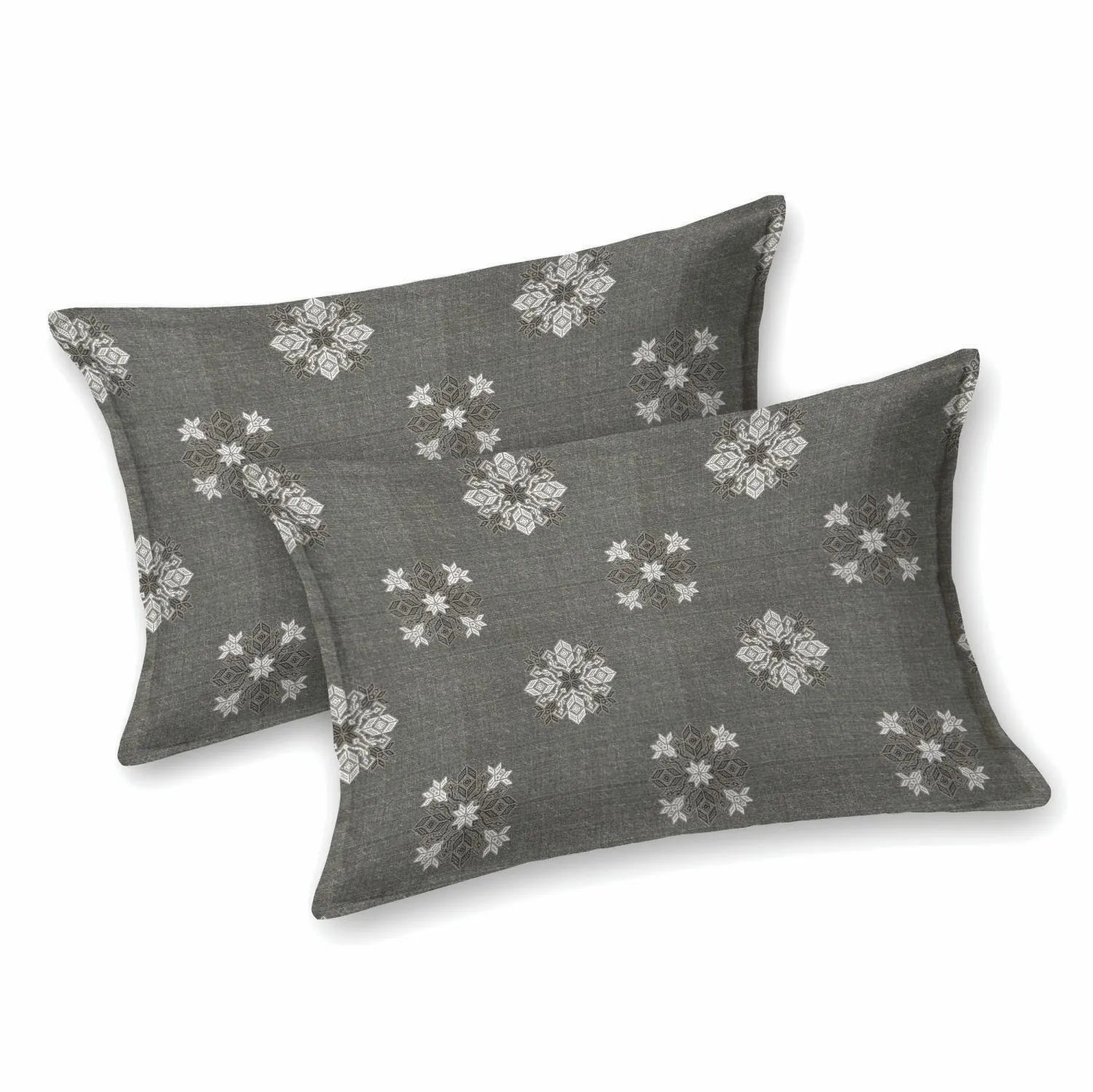 Dream Weaverz Cotton King Flat 220 TC Abstract 1 Bedsheet with 2 Pillow Covers (Slate grey)