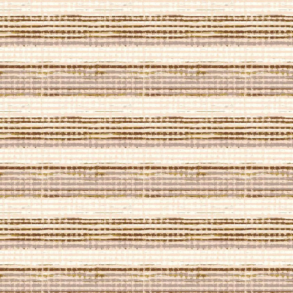 Dream Weaverz Cotton Queen Flat 220 TC Striped 1 Bedsheet with 2 Pillow Covers (Beige)
