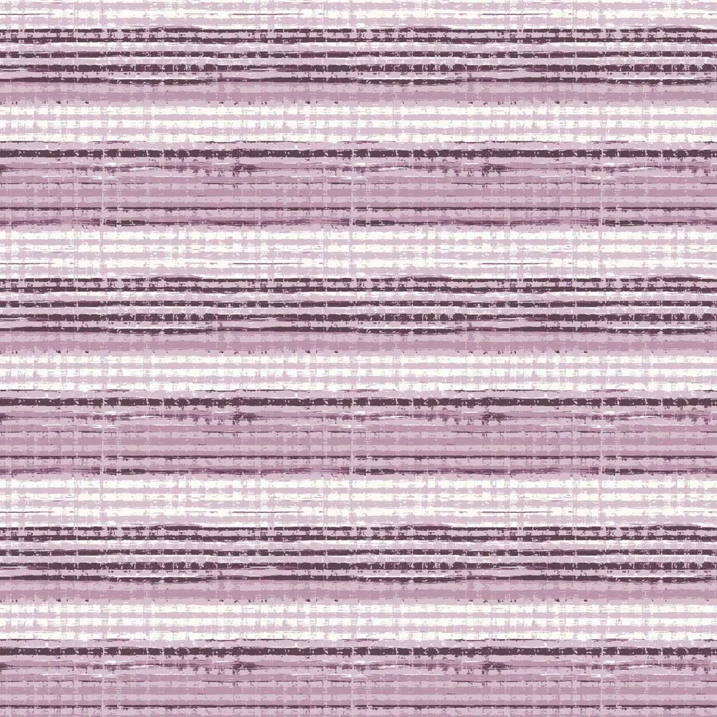 Dream Weaverz Cotton Queen Flat 220 TC Striped 1 Bedsheet with 2 Pillow Covers (Purple, White)