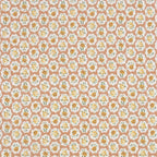 Dream Weaverz Cotton Super King Flat 220 TC Abstract 1 Bedsheet with 2 Pillow Covers (Peach-Yellow)