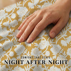 Dream Weaverz Home Polycotton King Fitted (Elastic) 260 TC Floral 1 Bedsheet (Yellow)