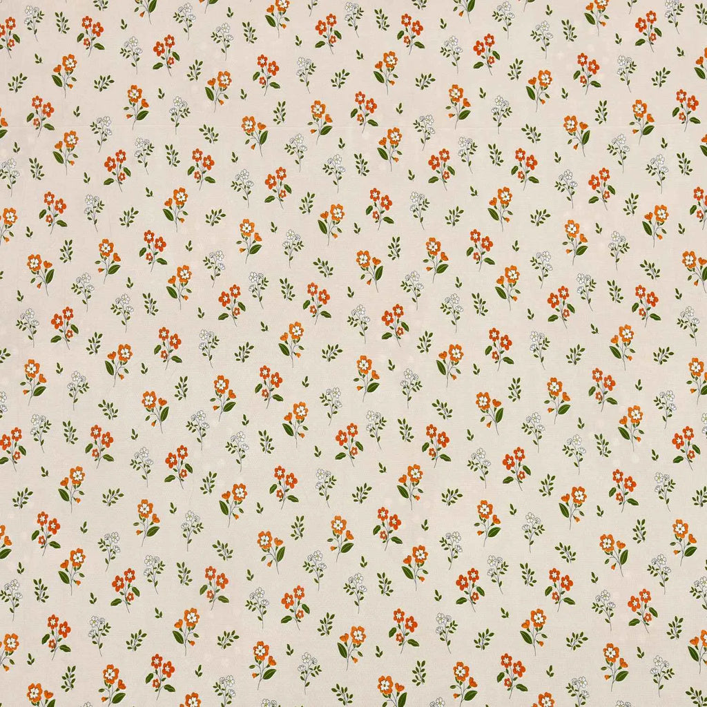 Dream Weaverz Cotton Super King Flat 220 TC Floral 1 Bedsheet with 2 Pillow Covers (Off White)