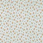 Dream Weaverz Cotton Super King Flat 220 TC Floral 1 Bedsheet with 2 Pillow Covers (Sky Blue-Orange)