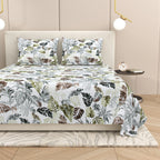 Dream Weaverz Cotton Super King Flat 220 TC Abstract 1 Bedsheet with 2 Pillow Covers (Multicolor)