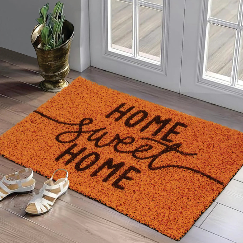 Dream Weaverz Rubber Door Mat (Orange, Medium)