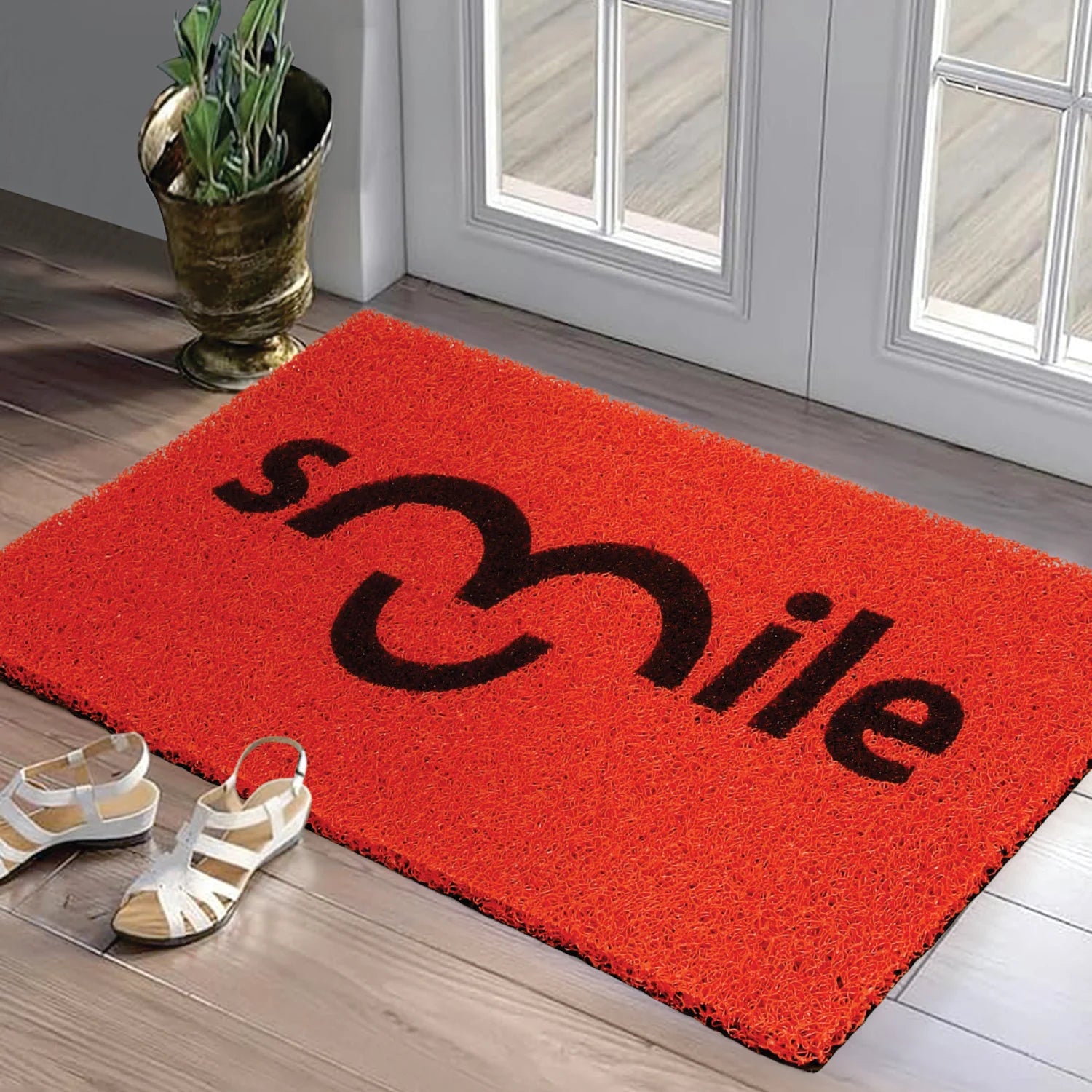 Dream Weaverz Rubber Door Mat (Red, Medium)