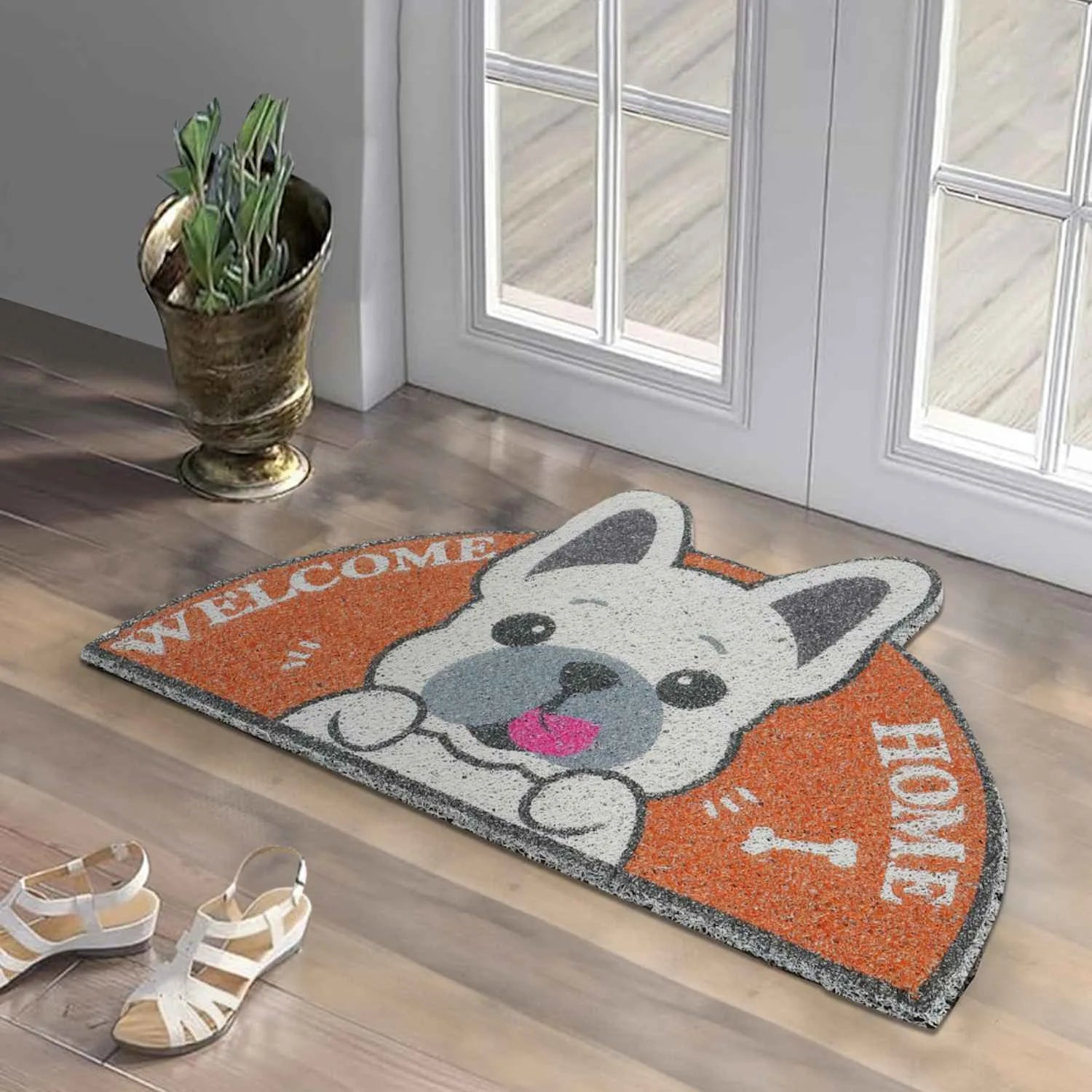 Dream Weaverz Rubber Door Mat (Orange, Medium)