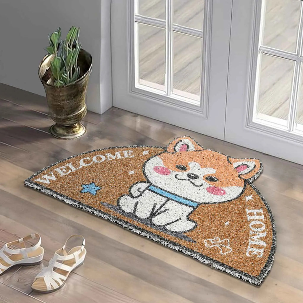 Dream Weaverz Rubber Door Mat (Brown, Medium)