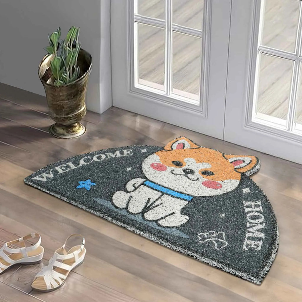 Dream Weaverz Rubber Door Mat (Dark Grey, Medium)