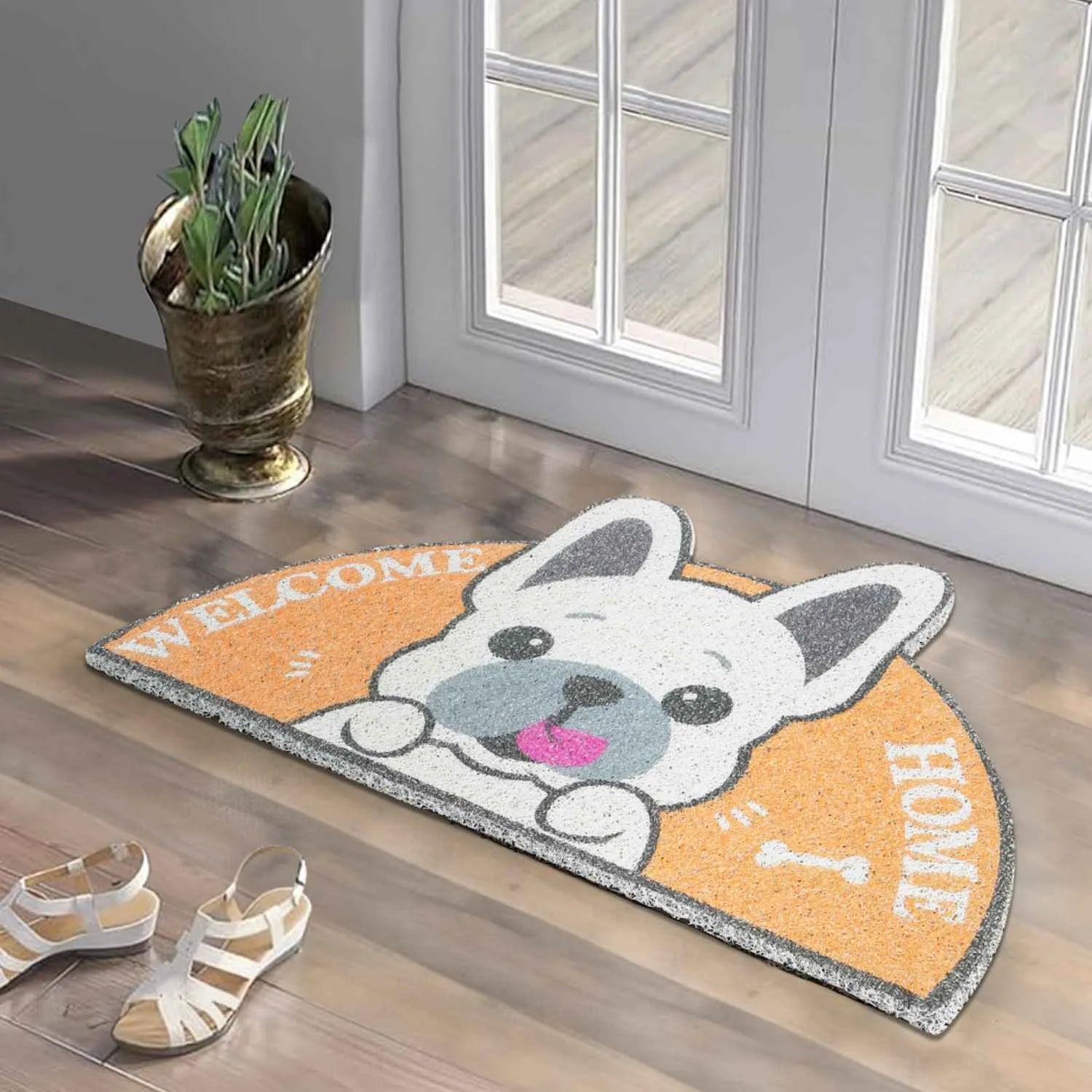 Dream Weaverz Rubber Door Mat (Yellow, Medium)