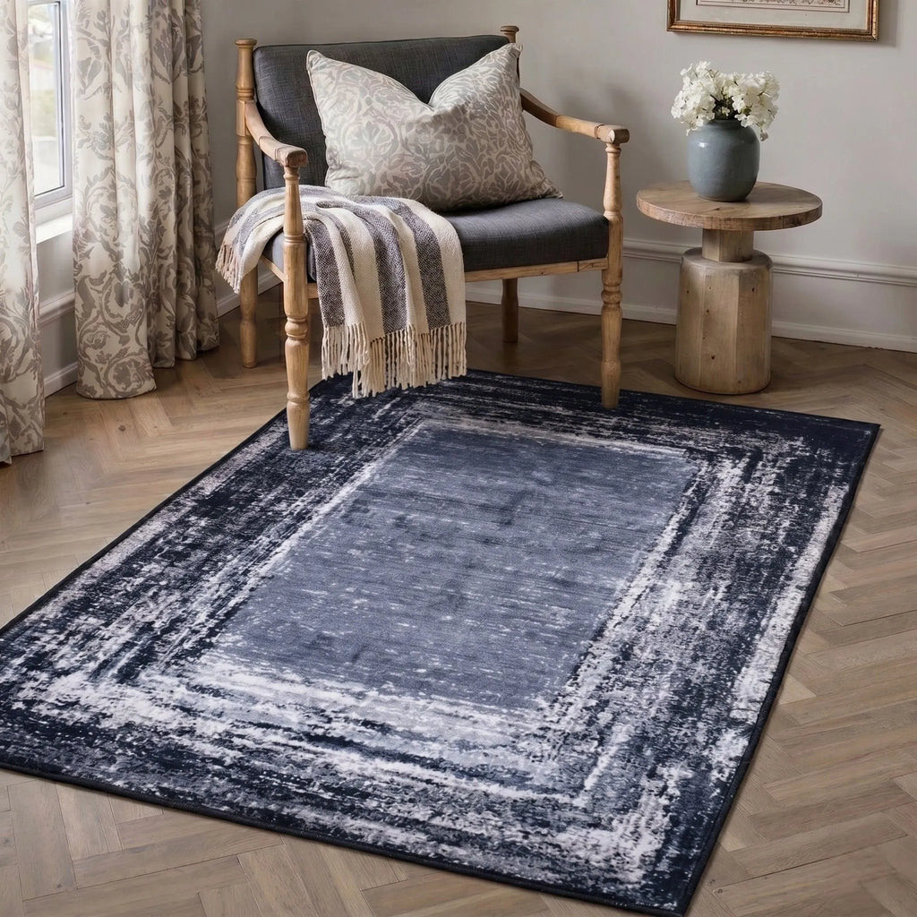 Dream Weaverz 91.44 cm  X 152.4 cm Silk Carpet (Rectangle, Black, White)