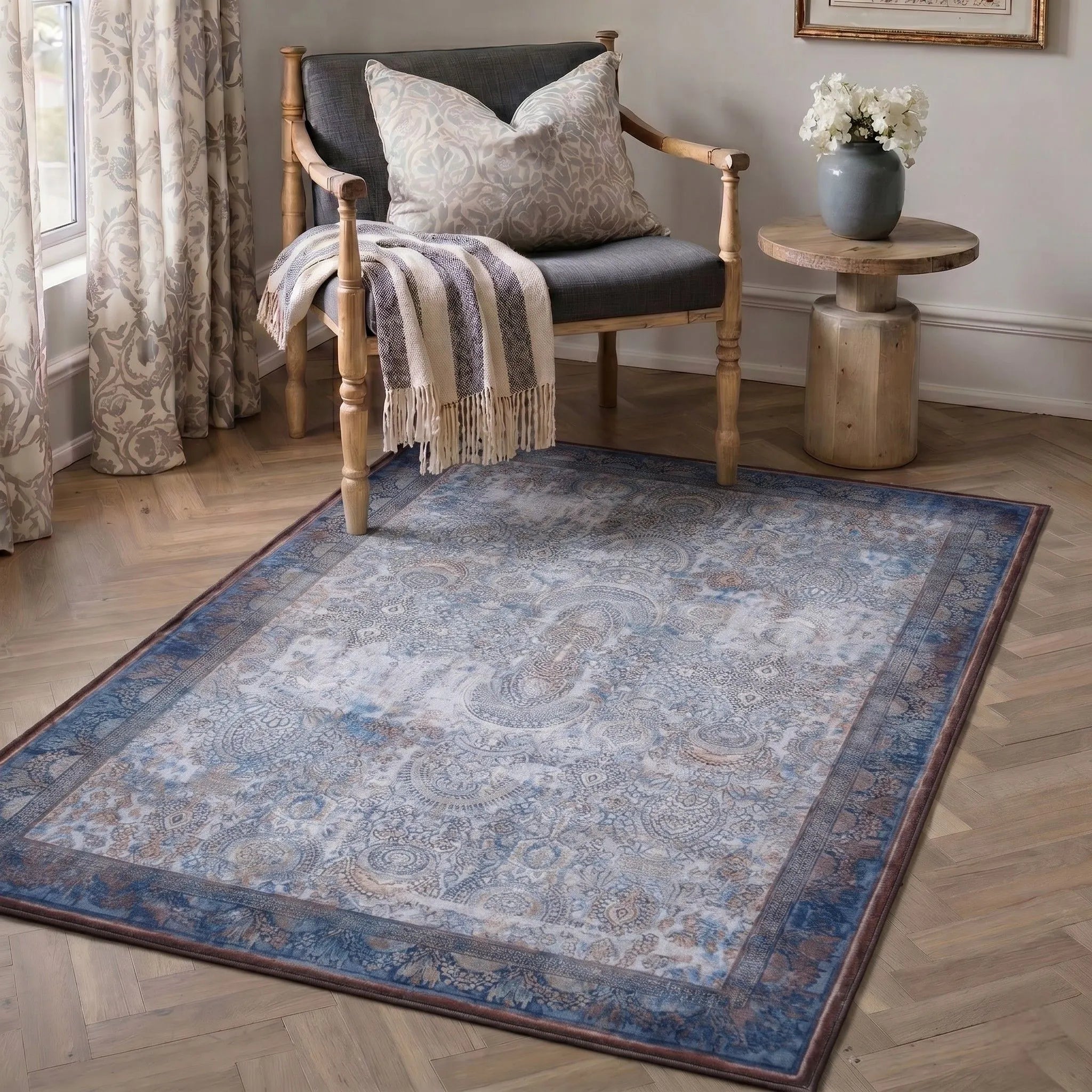 Dream Weaverz 91.44 cm  X 152.4 cm Silk Carpet (Rectangle, Grey)