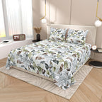 Dream Weaverz Cotton Super King Flat 220 TC Abstract 1 Bedsheet with 2 Pillow Covers (Multicolor)