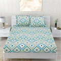 Dream Weaverz Polycotton Double Fitted (Elastic) 260 TC Abstract 1 Bedsheet with 2 Pillow Covers (Multicolor)