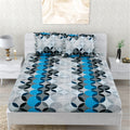 Dream Weaverz Polycotton Double Fitted (Elastic) 260 TC Abstract 1 Bedsheet with 2 Pillow Covers (Grey)