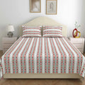 Dream Weaverz Cotton Super King Flat 220 TC Abstract 1 Bedsheet with 2 Pillow Covers (Multicolor)