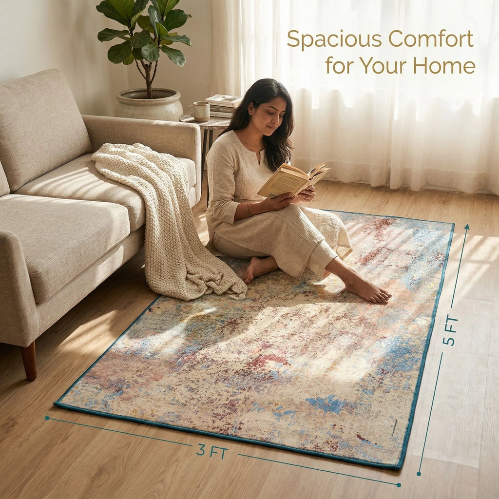 Dream Weaverz 91.44 cm  X 152.4 cm Silk Carpet (Rectangle, Multicolor)