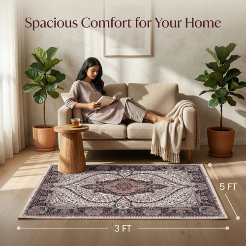 Dream Weaverz 91.44 cm  X 152.4 cm Silk Carpet (Rectangle, Multicolor)