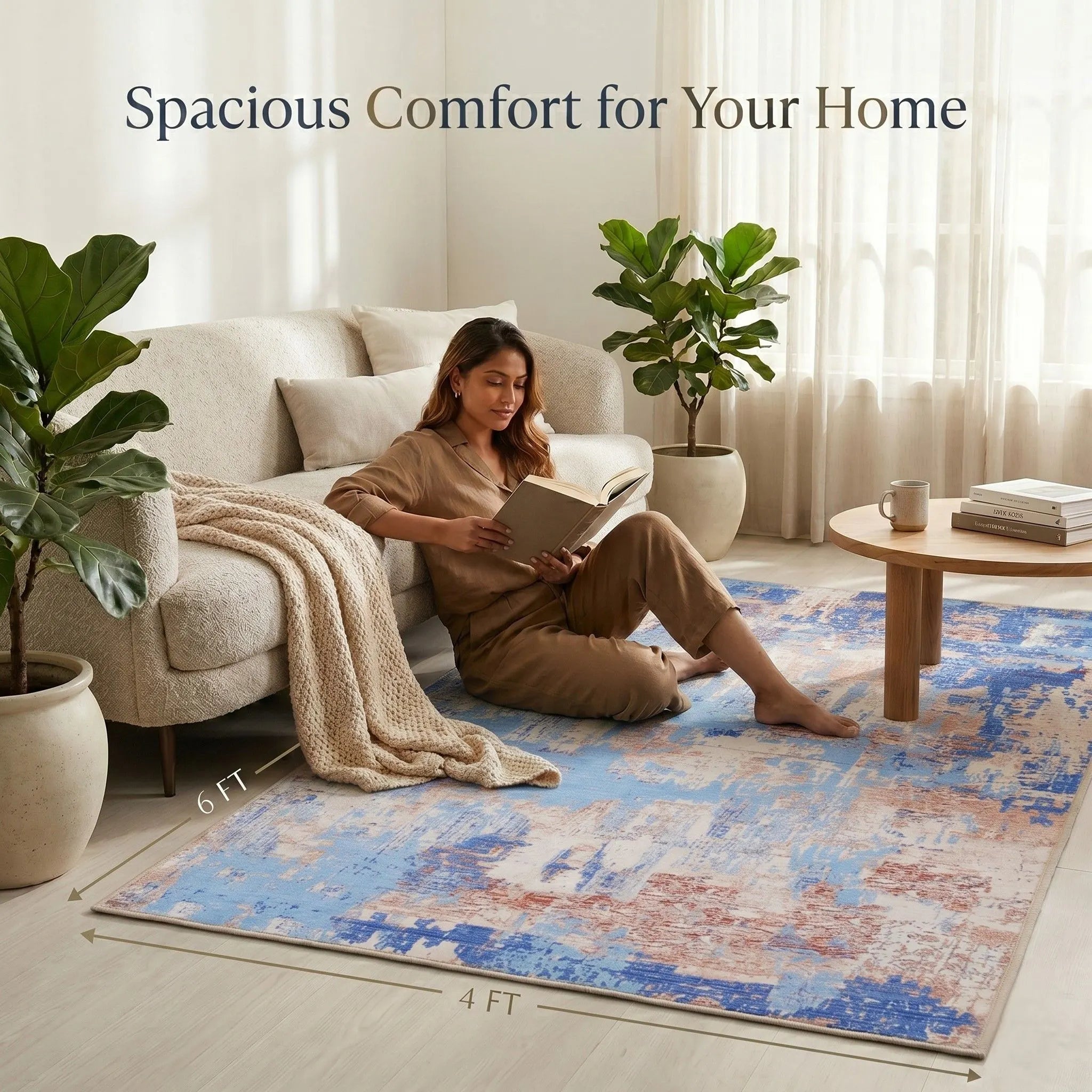 Dream Weaverz 121.92 cm  X 182.88 cm Silk Carpet (Rectangle, Blue)