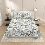 Dream Weaverz Cotton Super King Flat 220 TC Abstract 1 Bedsheet with 2 Pillow Covers (Multicolor)