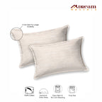 Dream Weaverz Cotton Super King Flat 220 TC Abstract 1 Bedsheet with 2 Pillow Covers (Light Beige)