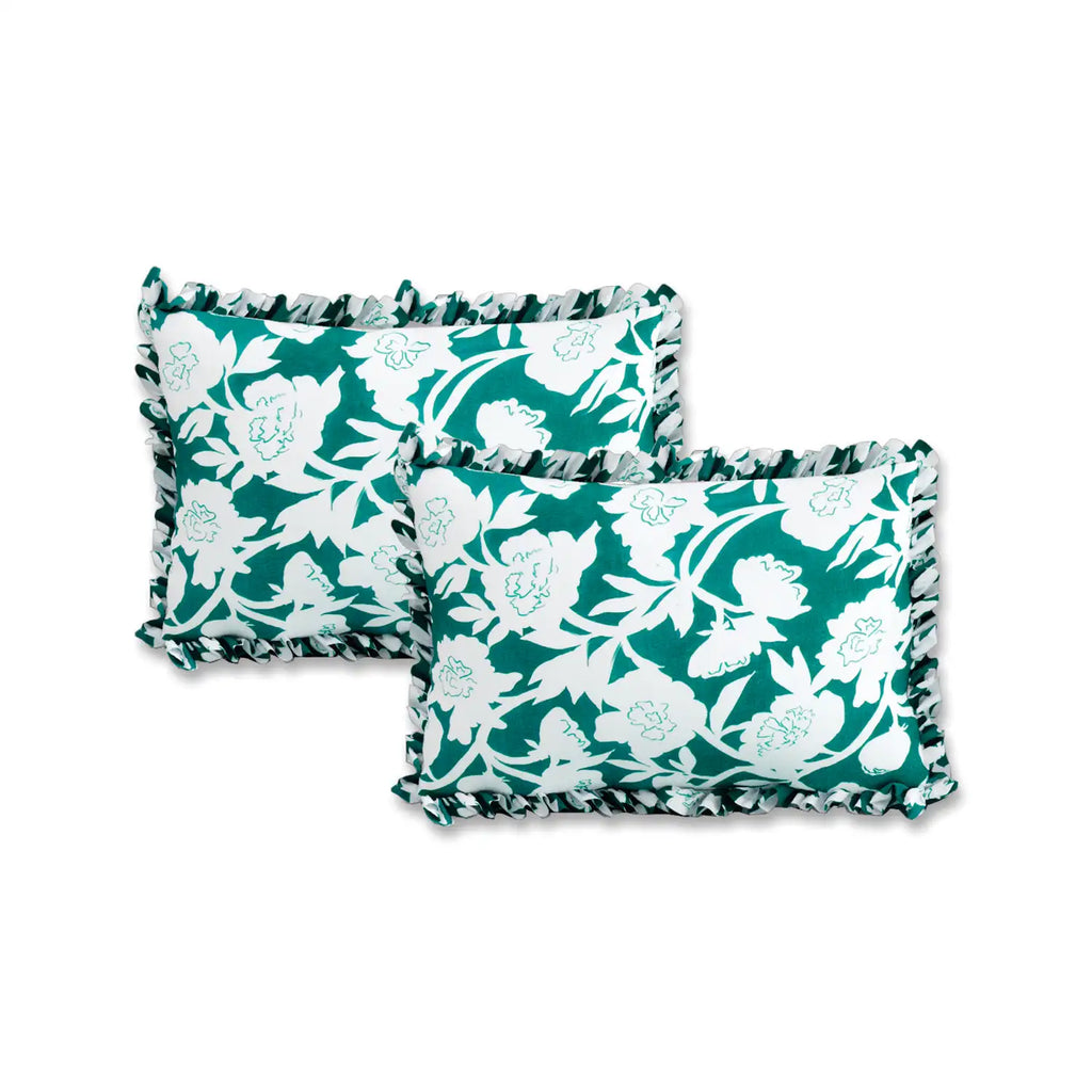 Dream Weaverz Polycotton King Fitted (Elastic) 260 TC Floral 1 Bedsheet (Green-White)