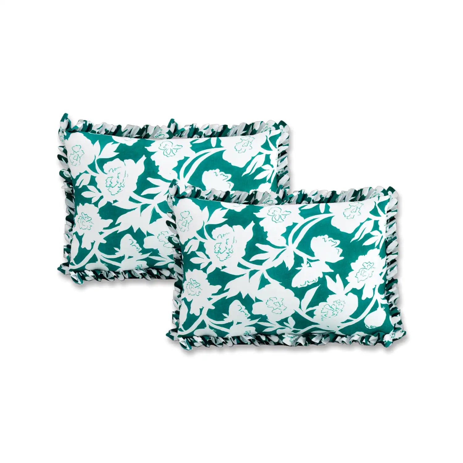 Dream Weaverz Polycotton King Fitted (Elastic) 260 TC Floral 1 Bedsheet (Green-White)