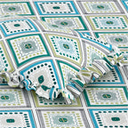 Dream Weaverz Polycotton Double Fitted (Elastic) 260 TC Abstract 1 Bedsheet with 2 Pillow Covers (Multicolor)