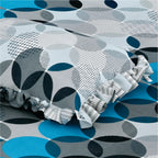 Dream Weaverz Polycotton Double Fitted (Elastic) 260 TC Abstract 1 Bedsheet with 2 Pillow Covers (Grey)