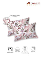 Dream Weaverz Cotton Super King Flat 220 TC Abstract 1 Bedsheet with 2 Pillow Covers (White-Peach)