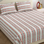 Dream Weaverz Cotton Super King Flat 220 TC Abstract 1 Bedsheet with 2 Pillow Covers (Multicolor)