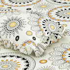 Dream Weaverz Polycotton King Fitted (Elastic) 260 TC Abstract 1 Bedsheet with 2 Pillow Covers (Off white)