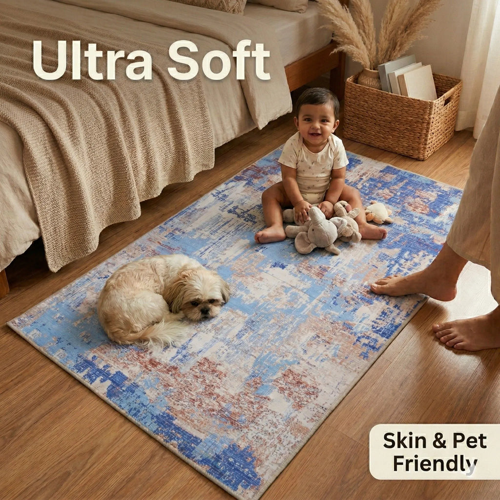 Dream Weaverz 91.44 cm  X 152.4 cm Silk Carpet (Rectangle, Blue)