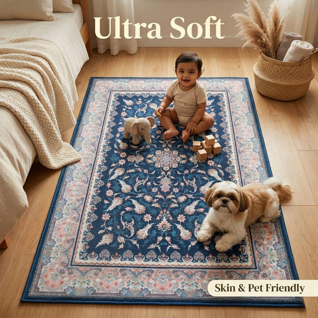 Dream Weaverz 91.44 cm  X 152.4 cm Silk Carpet (Rectangle, Blue)