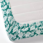 Dream Weaverz Polycotton King Fitted (Elastic) 260 TC Floral 1 Bedsheet (Green-White)