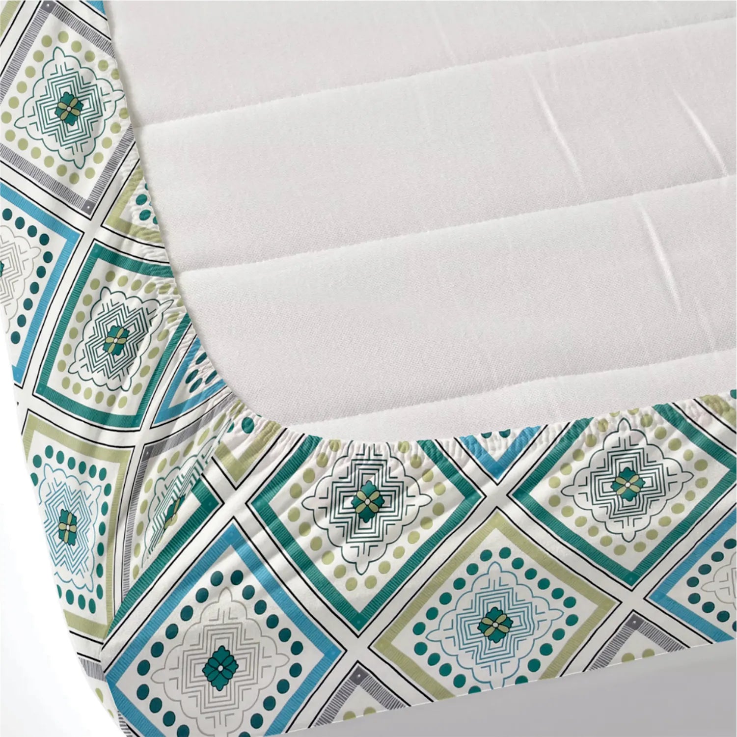 Dream Weaverz Polycotton Double Fitted (Elastic) 260 TC Abstract 1 Bedsheet with 2 Pillow Covers (Multicolor)