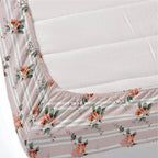 Dream Weaverz Polycotton Double Fitted (Elastic) 260 TC Floral 1 Bedsheet with 2 Pillow Covers (Pink)