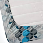 Dream Weaverz Polycotton Double Fitted (Elastic) 260 TC Abstract 1 Bedsheet with 2 Pillow Covers (Grey)