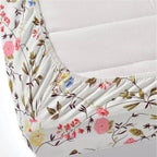 Dream Weaverz Polycotton Double Fitted (Elastic) 260 TC Floral 1 Bedsheet with 2 Pillow Covers (White)