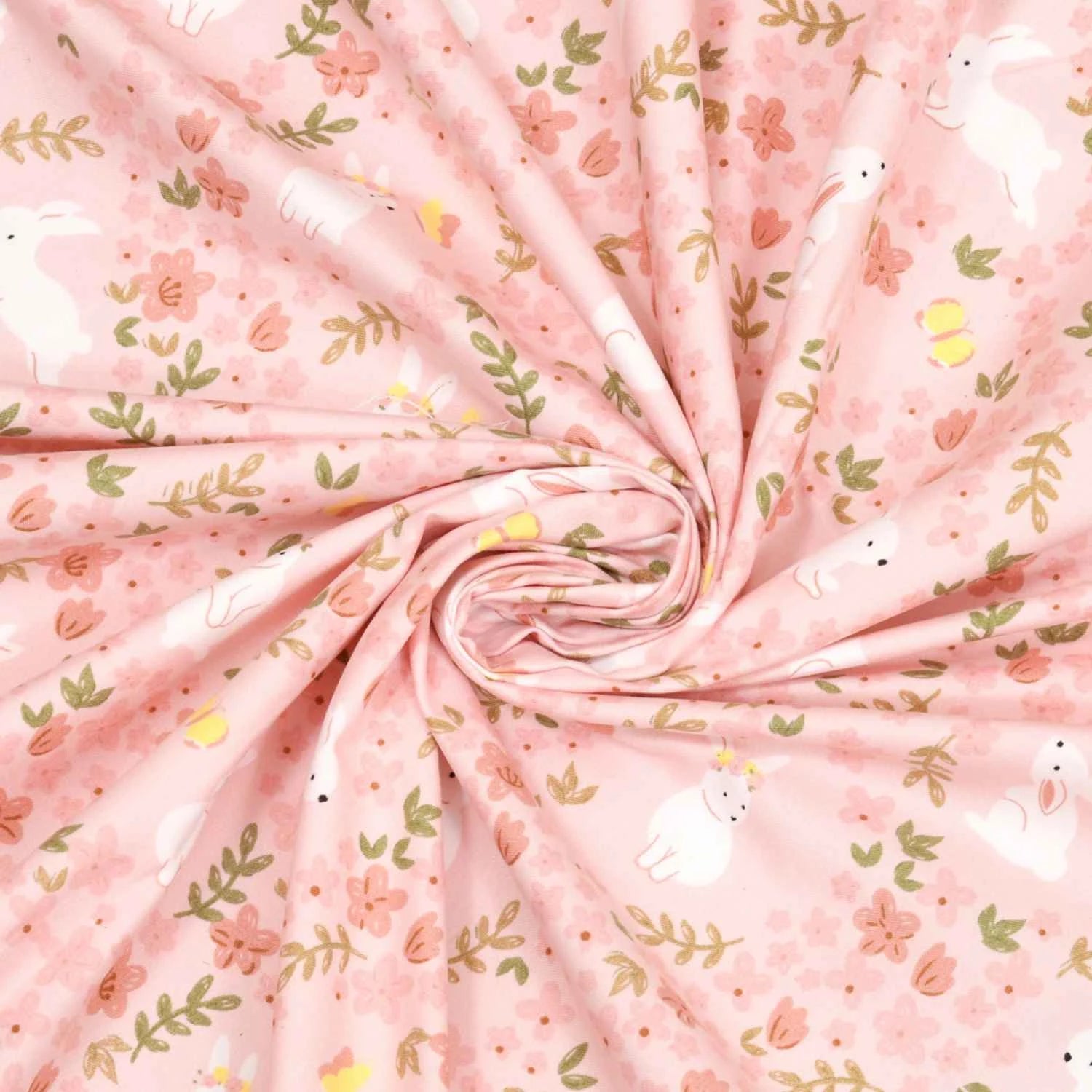Dream Weaverz Cotton Super King Flat 220 TC Floral 1 Bedsheet with 2 Pillow Covers (Pink-White)