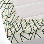 Dream Weaverz Polycotton King Fitted (Elastic) 260 TC Abstract 1 Bedsheet with 2 Pillow Covers (Cream-Green)