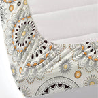 Dream Weaverz Polycotton King Fitted (Elastic) 260 TC Abstract 1 Bedsheet with 2 Pillow Covers (Off white)