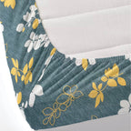 Dream Weaverz Polycotton King Fitted (Elastic) 260 TC Floral 1 Bedsheet with 2 Pillow Covers (Dark Green-White)